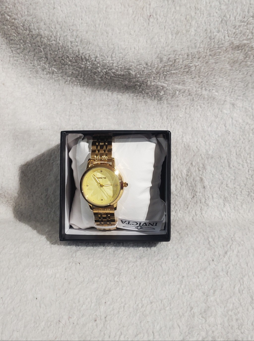 Invicta Gold Tone Watch With Gold Dial